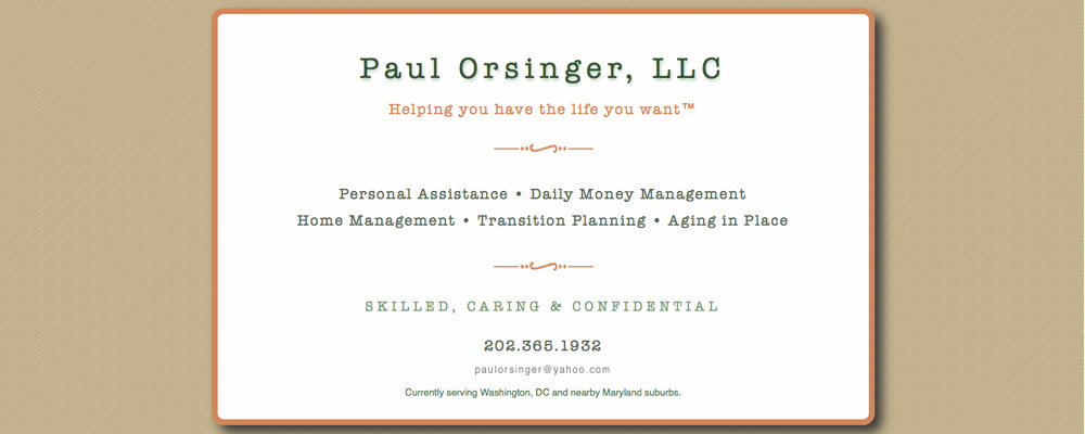 Paul Orsinger LLC website